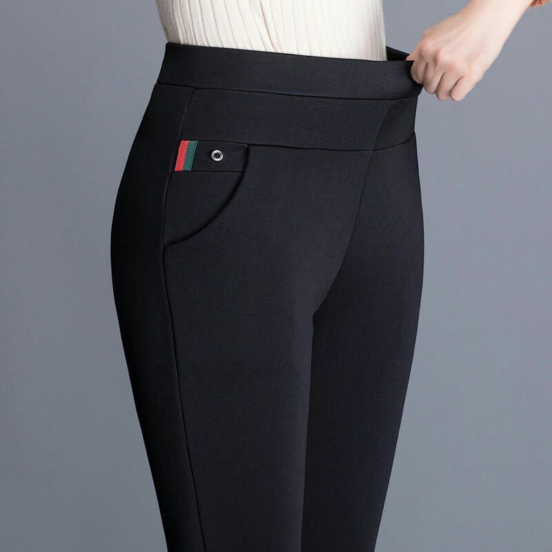 New High-waisted Leggings for Women, Thin, Elastic and Versatile Black Large-size Casual Women's Pants