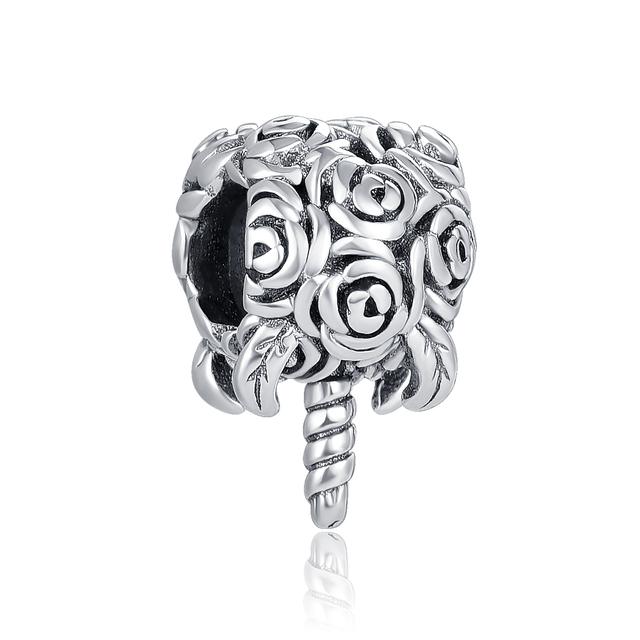 Nový Popcorn You And Me Lover Bow Family House Diy Beadfit Charms Stříbrný 925 náramek Diy Dámské originální korálky Šperky