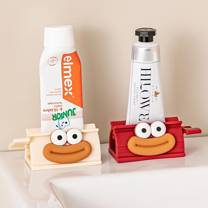 Easy-Squeeze Toothpaste Dispenser - Cute Big Mouth Design, Manual Bathroom Helper for Effortless Use.