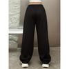 Women's Skull Handprint Print Fleece Sweatpants for Autumn and Winter Warm Casual Loose Stylish and Versatile Streetwear Trendy