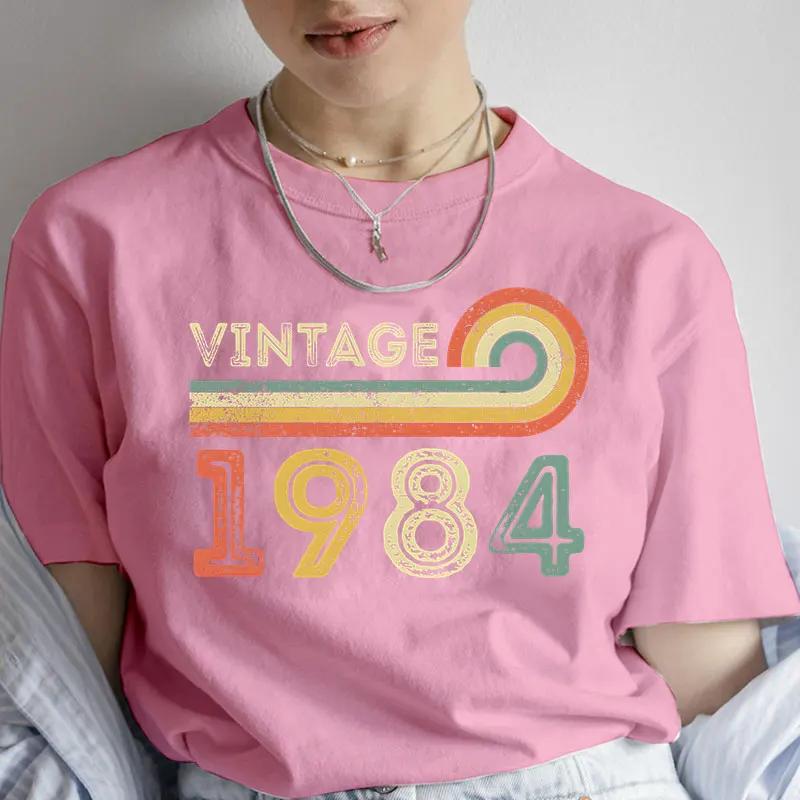 

Vintage 1984 37nd Birthday Born in 1984 Classic T-Shirt for Unisex Summer Tees Female Harajuku Clothes Casual Streetwear Tops Y2k S