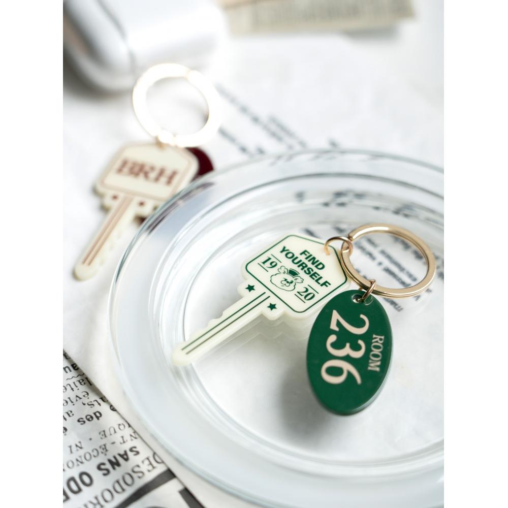 Daiso Travel Key Shaped Key Ring Green  1000  B
