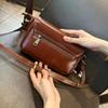 New Retro Genuine Leather Women's Bag with Top Layer Vegetable Tanned Cowhide Shoulder Bag Lock Versatile Temperament Hand Crossbody Bag