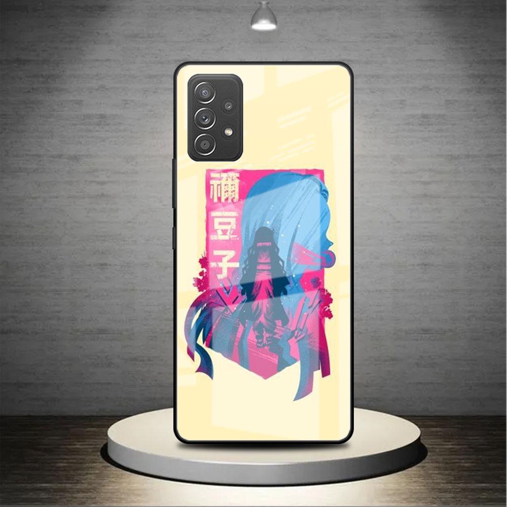 Glass Case For Samsung Galaxy A52 A71 A50 A51 A70 A21s A31 A72 A10 A12 A30 A22 5G Phone Cover Demon Slayer Anime