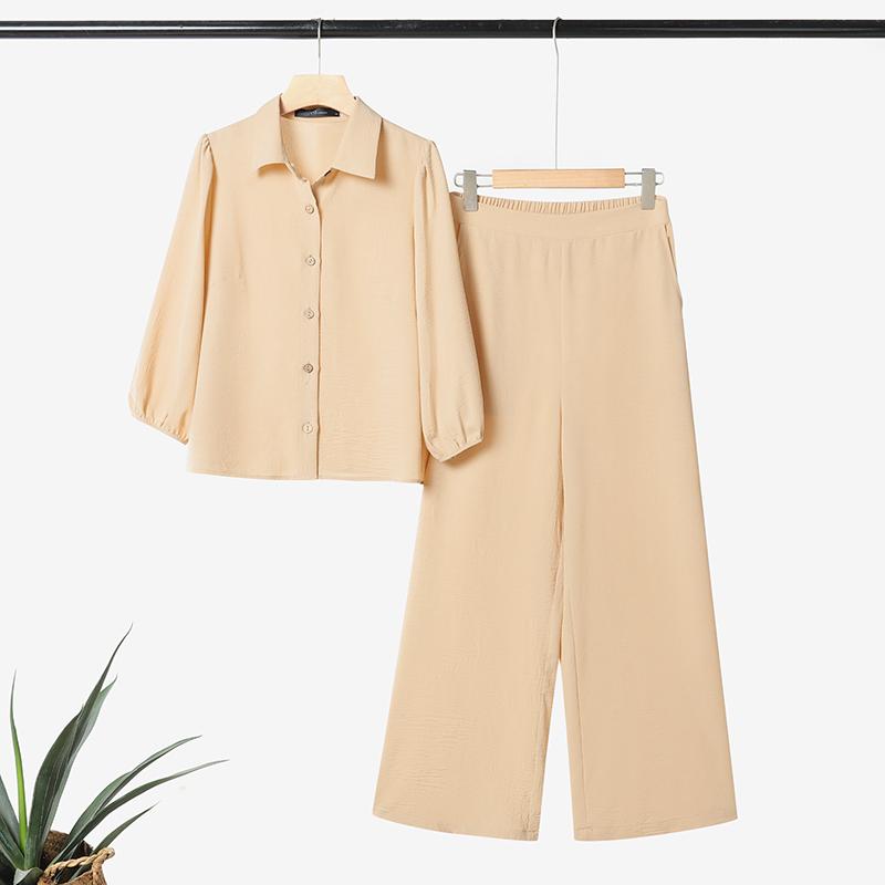 ZANZEA Women Long Sleeve Blouse and Pants Casual Two Piece Suit Sets