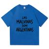 Le Malvinas Sono Argentine Orgoglio Argentino Stampa Lettere Maglietta Unisex Moda Casual Manica Corta Unisex Girocollo Cotone Top Largo