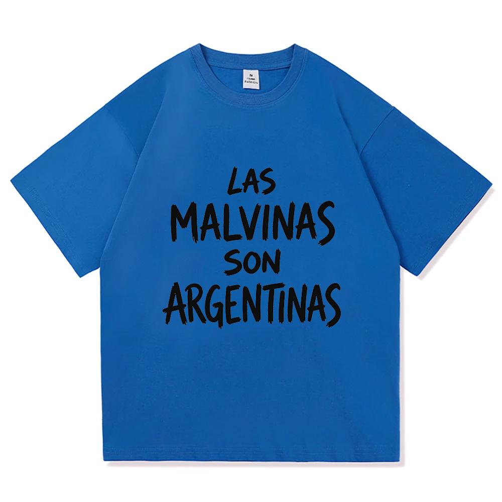 Le Malvinas Sono Argentine Orgoglio Argentino Stampa Lettere Maglietta Unisex Moda Casual Manica Corta Unisex Girocollo Cotone Top Largo