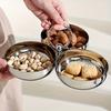 Bandeja de Servicio Portátil de Acero Inoxidable con 3 Compartimentos, Plato Dividido para Frutas y Frutos Secos, Bandeja para Aperitivos para Bodas, Fiestas, Banquetes, Hogar, Hotel