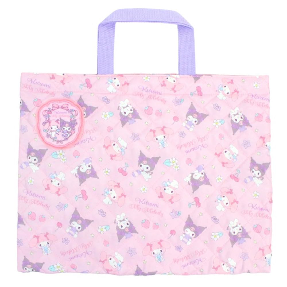 

Takanami Create Quilted Lesson Bag My Melody Kuromi Pink Field Extracurricular & [138405] (Schoolchildren, Toddlers, Children, Kindergarten, School,