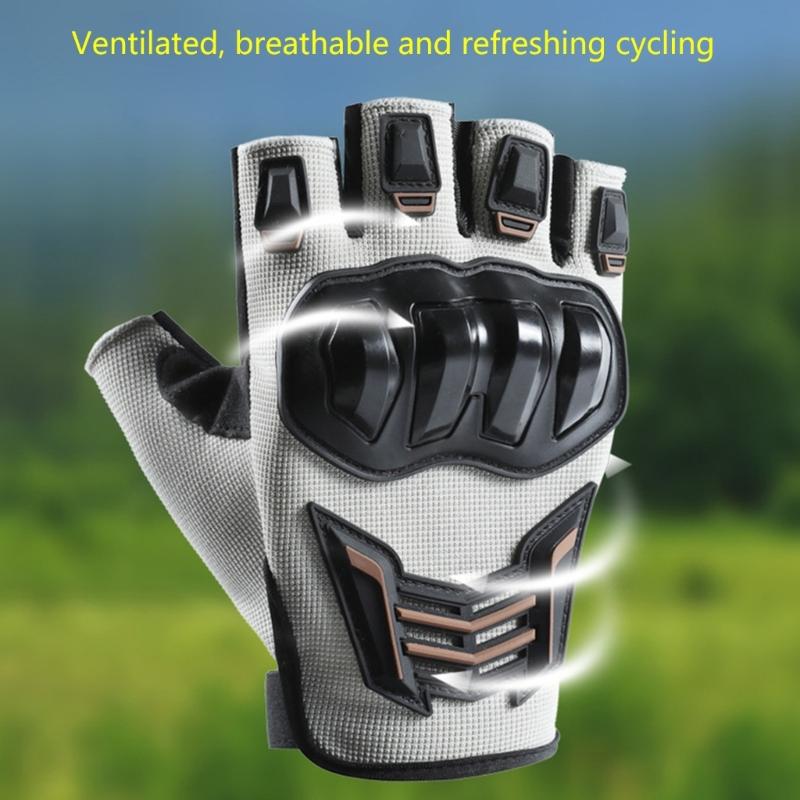 Breathable Half Finger Motorcycle Gloves With Antislip And Protective Padding for Safe Cycling