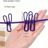 12 Non Slip Clips Windproof Elastic Travel Clothesline with Hook for Outdoor Camping Beach Dormitory RV Portable Drying Tools