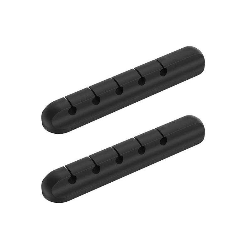 2 Pcs Home Office 3/5/7 Holes Cable Holder Silicone Line Organizer Clips USB Winder Manager Splitter