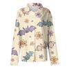 Women's Halloween Printed Casual Half-Open Collar Long Sleeve Shirt