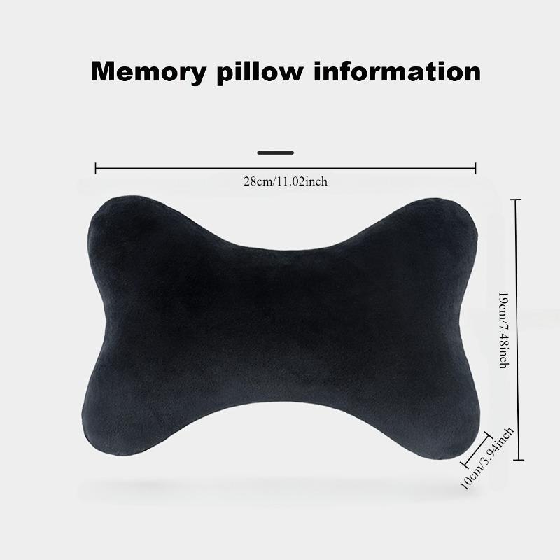 2pcs Ergonomically designed memory cotton neck pillow -100% polyester soft flannel car headrest and seat cushion