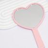 Heart Shaped Travel Hand-Held Mirror, Heart Shaped Makeup Hand Mirror with Handle, Portable Travel Mirror, Suitable for Gifts on Valentine's Day