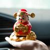 Chinese Style God of Fortune Sculpture Wealth Attracting Treasure Car Ornament  Office