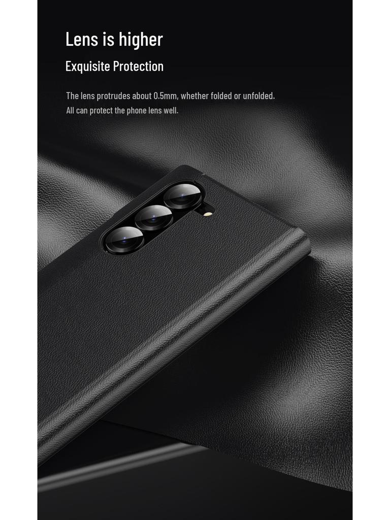 Samsung Z Fold7/6 Flip-Free Smart Sleep Leather Case