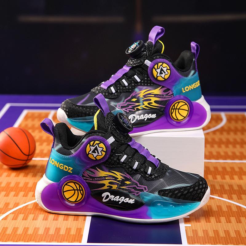 Classmate breathable luminous rotating button middle-aged children mesh children leisure basketball children 31