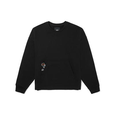 Vans Fun Pattern Print Crew Neck Sweatshirt Unisex Tops Black VN0A54OLBLK