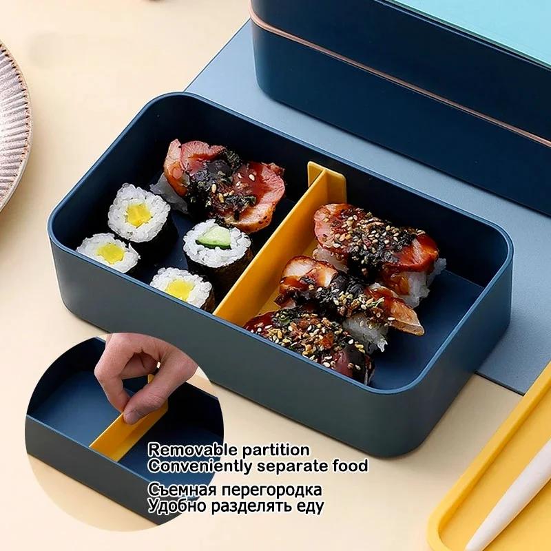 Portable Lunch Box for Kids School Microwave Plastic Bento Box with Movable Compartments Salad Fruit Food Container Box