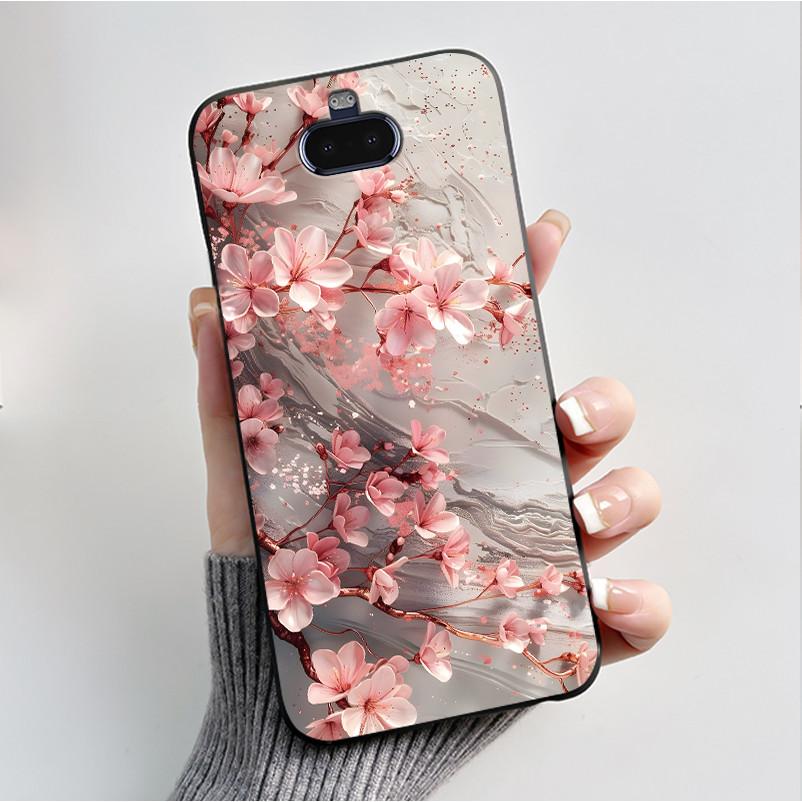 Case For Sony Xperia 20/Xperia 8/SOV42/Xperia 8 Lite Phone Case Luxury Fashion Butterfly Flowers Black Silicone Soft Back Cover