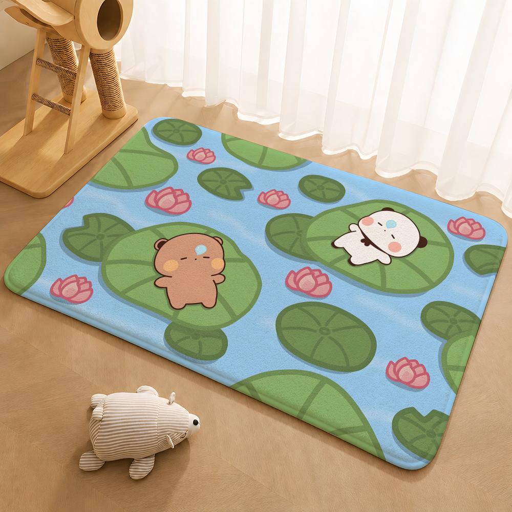 Kwai Anime Yier Bubu Floor Mat Floor Mat Soft Flannel Non-Slip Door Rug for Living Room