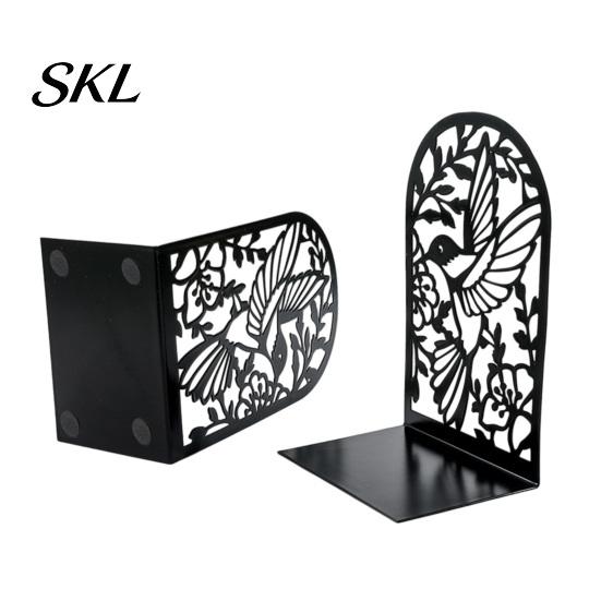 Non-slip Bookends 1 Pair Metal Hummingbird for Shelves, Decorative Heavy Duty Book Ends Stoppers Silhouette Office, Desk, Shelf, Non-Skid Holder