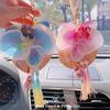 Fashion Butterfly Orchid Charm Key Rings Imitation Pearls and Fabric Texture Statement Item Suitable for Stylish Women