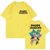 Limited Imagine Dragons Rock Band Cartoon Tshirt Loom World Tour Merch T Shirts Unisex Women High Quality Fashion Top Streetwear