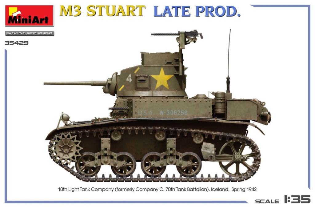 Miniart M3 Stuart Late Production Full Interior Plastic Model Kit MA35429 1/35 (Tank)