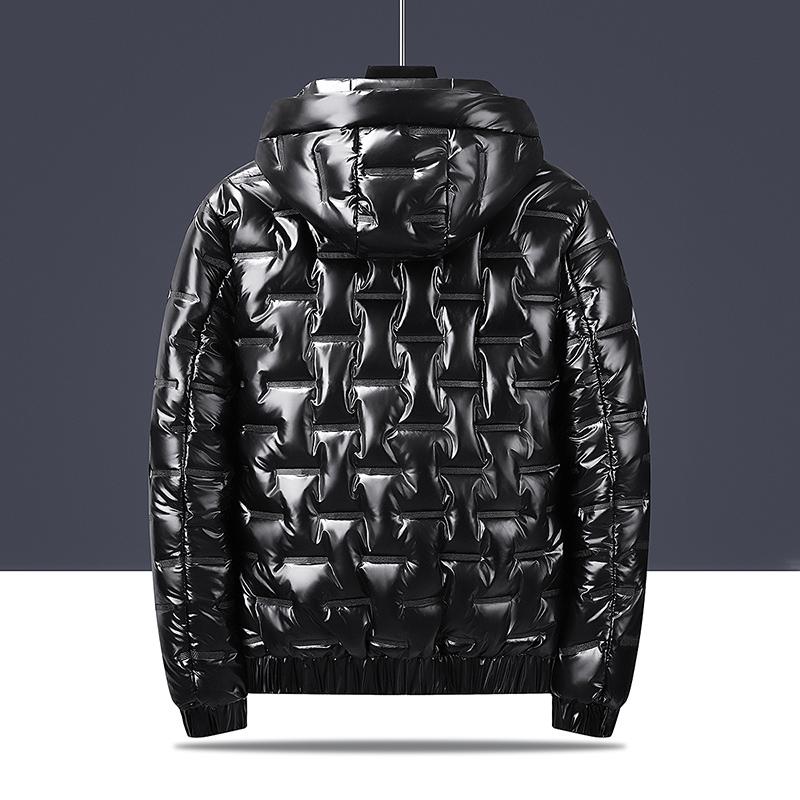 Jesienny i zimowy męski bawełniany płaszcz z kapturem i błyszczącą powierzchnią Spersonalizowana ciepła kurtka Outdoor Sports Warm Cotton Coat