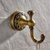 Bathroom Towel Holder, Wall Mounted Round Antique Brass Towel Ring Antique Hooks Double Hooks Bathroom Accessories