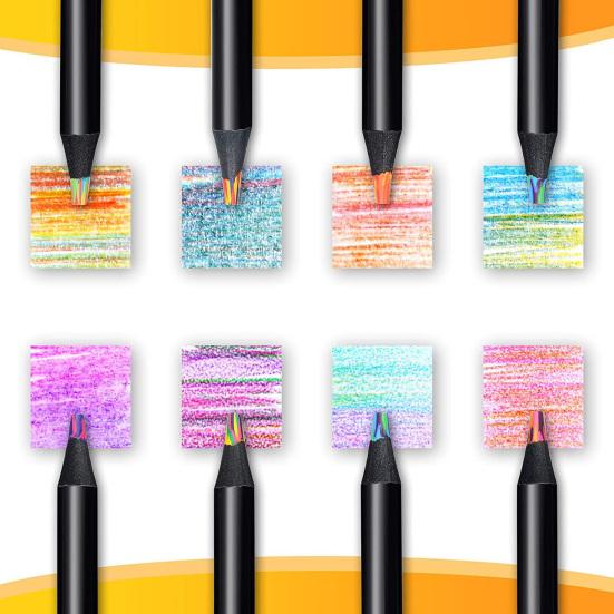 Yousheng 8/12Pcs Gradient Rainbow Pencil Set Kids Adults Giant Colored Pencils Artwork Coloring Sketching Pencil Art School Supplies