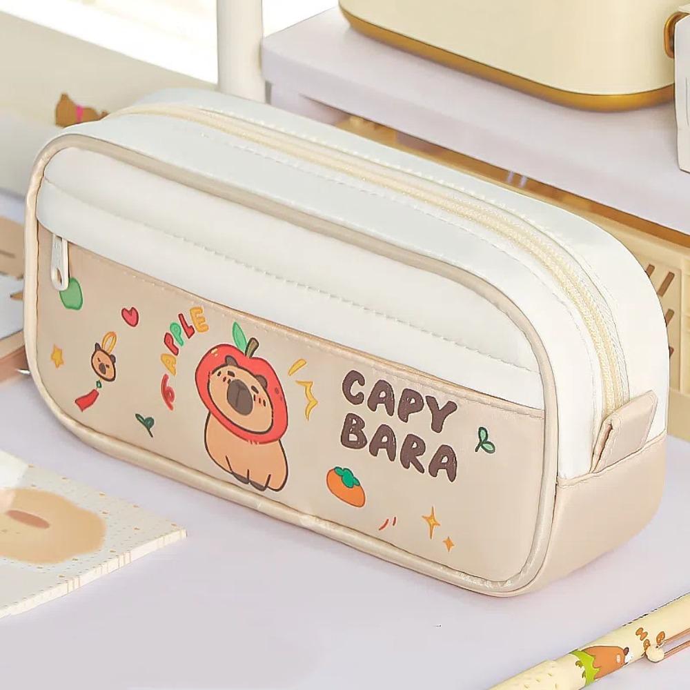 Large Capacity Large Capybara Pen Bag Desktop Storage Cartoon Pencil Bag  Kids Children