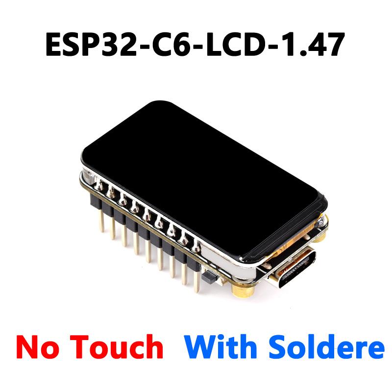 ESP32-C6 1.47inch LCD 172×320 IPS Touch Display Option ESP32-C6 1.9inch Module 262K Color Supports WiFi 6 & Bluetooth