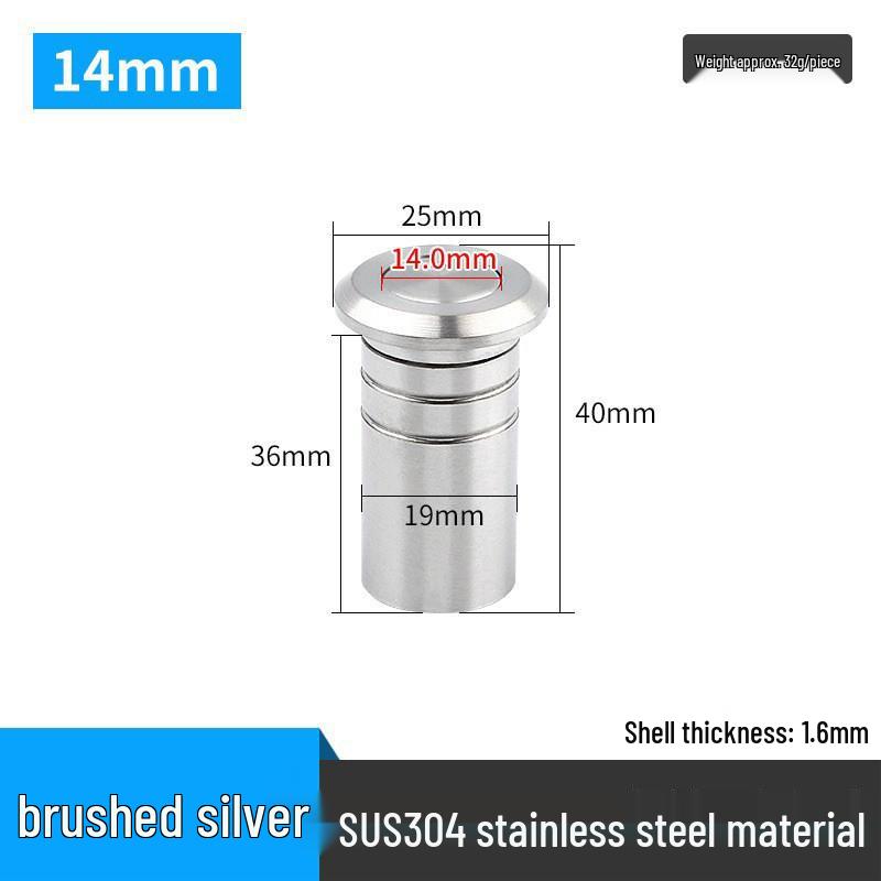 304 Stainless Steel Dustproof Door Bolt Plug with Concealed Top/Bottom and Anti-Sand Cap
