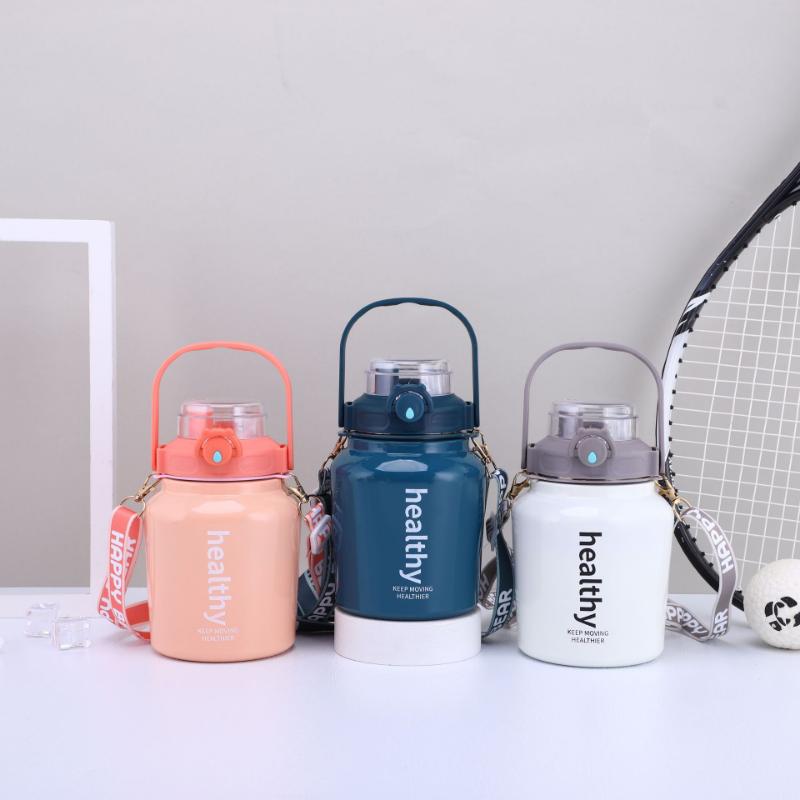 Large Capacity Water Cup Thermos Cup 1000ml Vacuum Flasks Portable Stainless Steel Thermos Cup Water Bottle Travel Tea Mug Office Thermos Cup