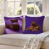 Funny Mi-olka Purple Pillow Case Anti-dustmite Invisible zipper Sofa Bed