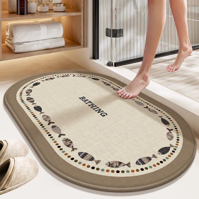 Luxury Quick-Dry Non-Slip Diatomaceous Floor Mat - Absorbent, Stain & Scratch-Resistant Bathroom Door Mat