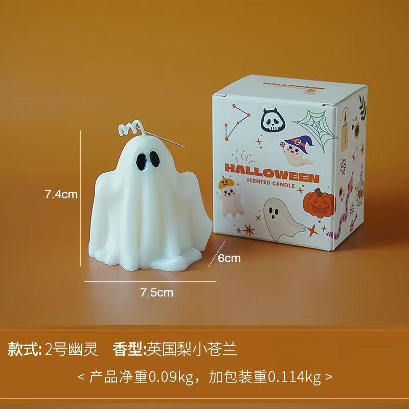 Halloween Ghost Scented Candle Scented Atmosphere Cute Niche Handmade Fragrance Modeling Wax Prop Ornament Aromatherapy Candles