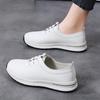 Women Platform Loafers Black Casual Leather Elevator Shoes Thick Sole Height Increase White Sneakers