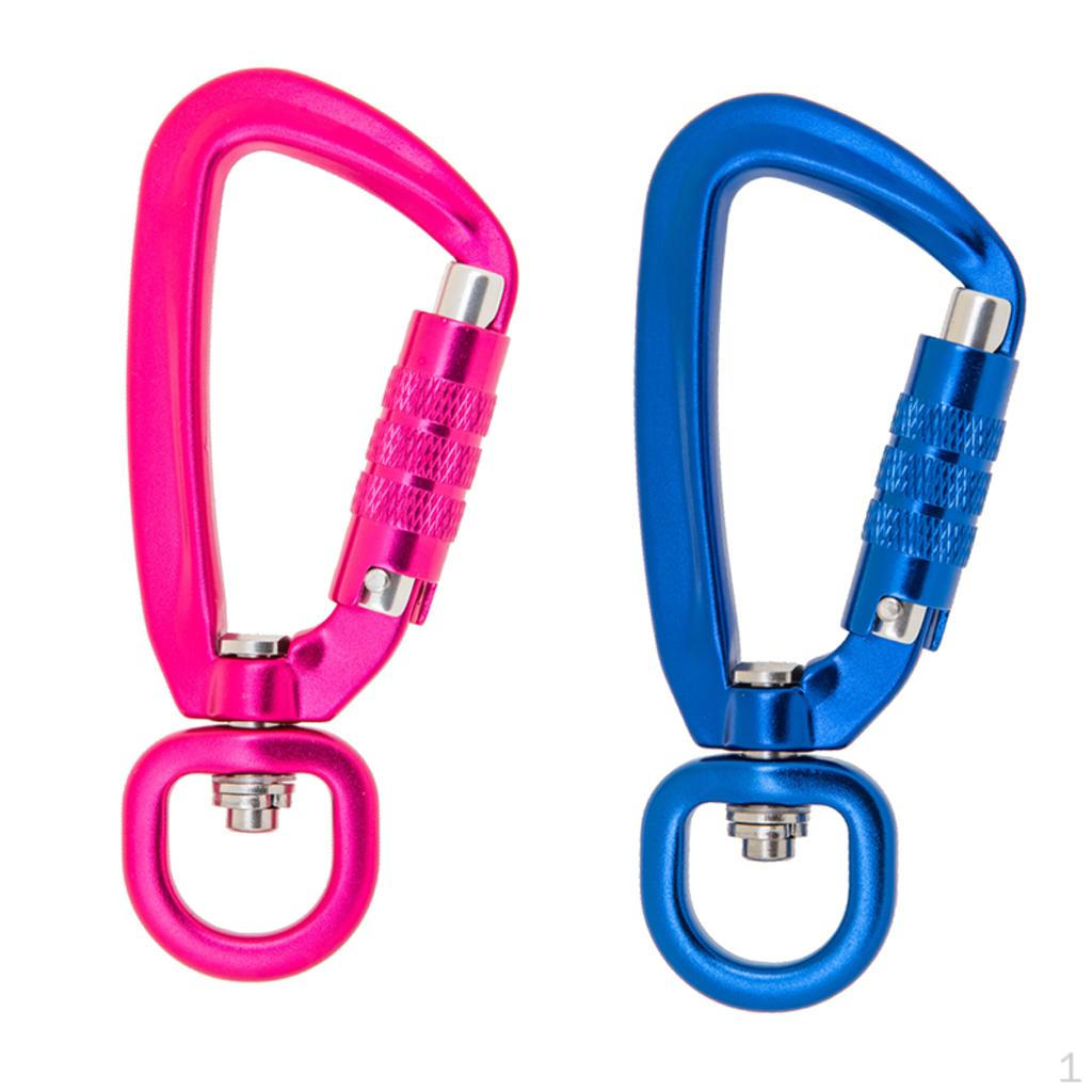 

2x Swivel Rotation Self-Locking Carabiner Clip for Camping Hiking