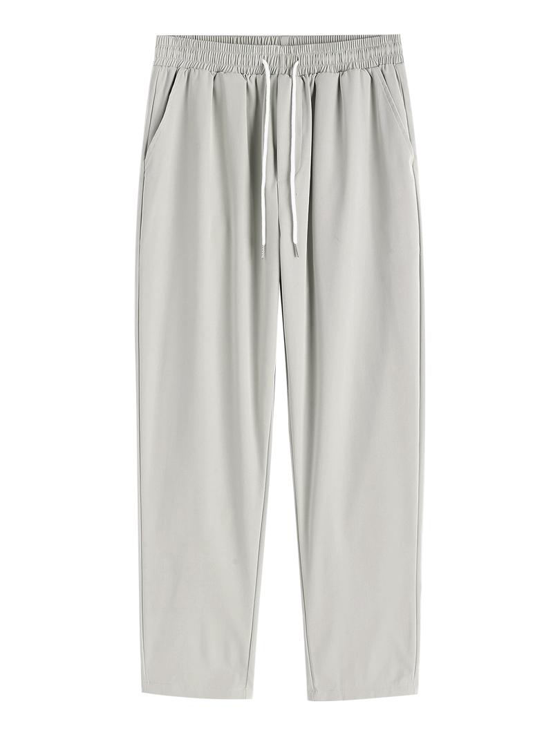 

ZAFUL Мужские однотонные повседневные брюки Beam Feet с завязками на талии XXL светло-серый
