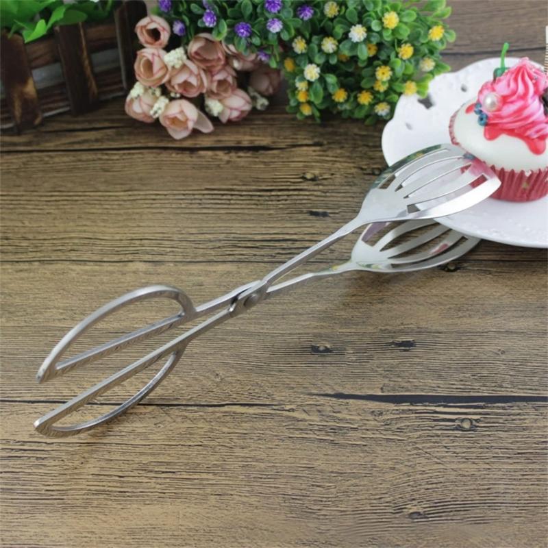 Double Hole Nonrust Steel Food Tongs For Grilling With Nonslip Handle And Enhanced Grip Kitchen BBQ Tool