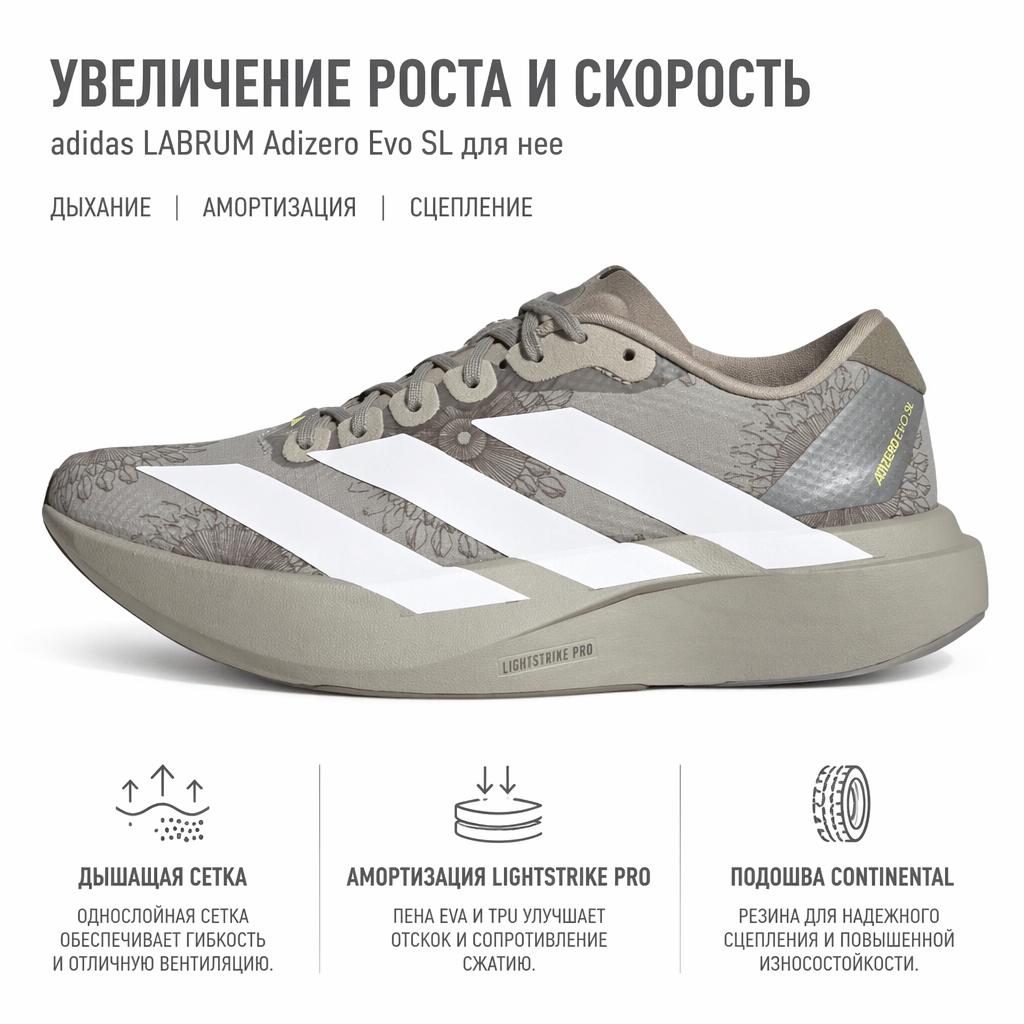 adidas Adizero Evo Sl Laufschuhe Herren Sneaker Grau Weiß KJ6260