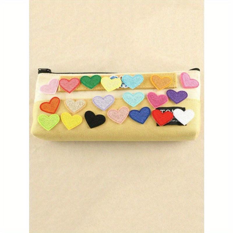 20pcs/Set Heart Shaped Iron-On Patches For Clothing, Random Color Heart Patches, Hat & Bag Decoration, Diy Embroidered Badge, Fabric Sticker