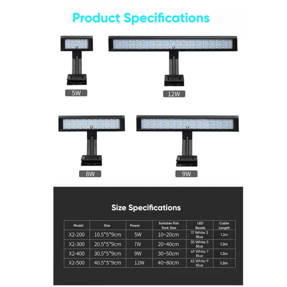 Lumină LED pentru Acvariu Ultrathin Lumină Clip pentru Creștere Lampă Acvatică Nouă Lumină Acvariu