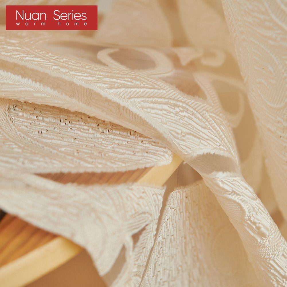1PC Nuan Series Jacquard Window Sheer Curtain European Design Flowers Tulle Living Room Curtain For Home Decor