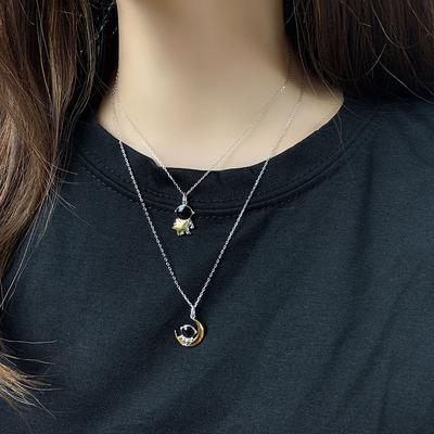 Couple Necklace for Men and Women, A Pair of Niche Design Sense Astronaut Women Simple Collarbone Chain