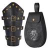Renaissances Vikinges Costume Accessories,Medieval Pirate Leather Bracers Belt Pouch Halloween Renaissances Cosplay Costume